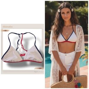 🌿Xhilation Large Women's July 4th Red White & Blue Bikini Top